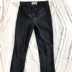 Free People lace up black jeans